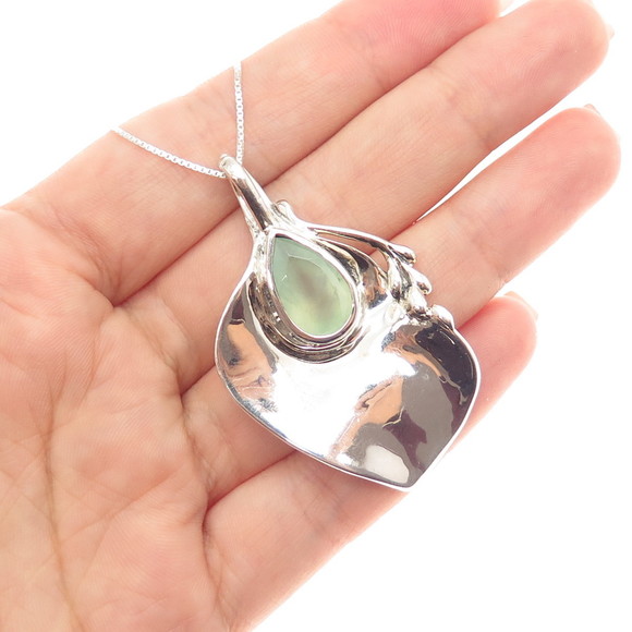 HAGIT GORALI Sterling Silver Vintage Israel Real Prehnite...